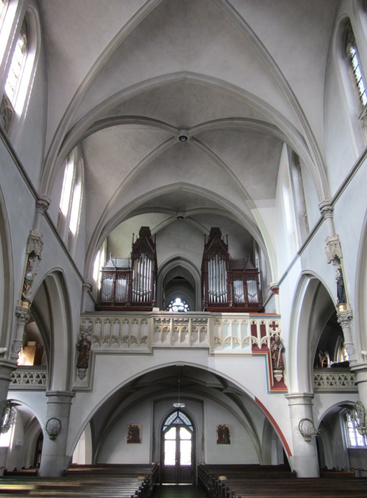Traun, Orgelempore der Stadtpfarrkirche St. Dionysius (05.05.2013)