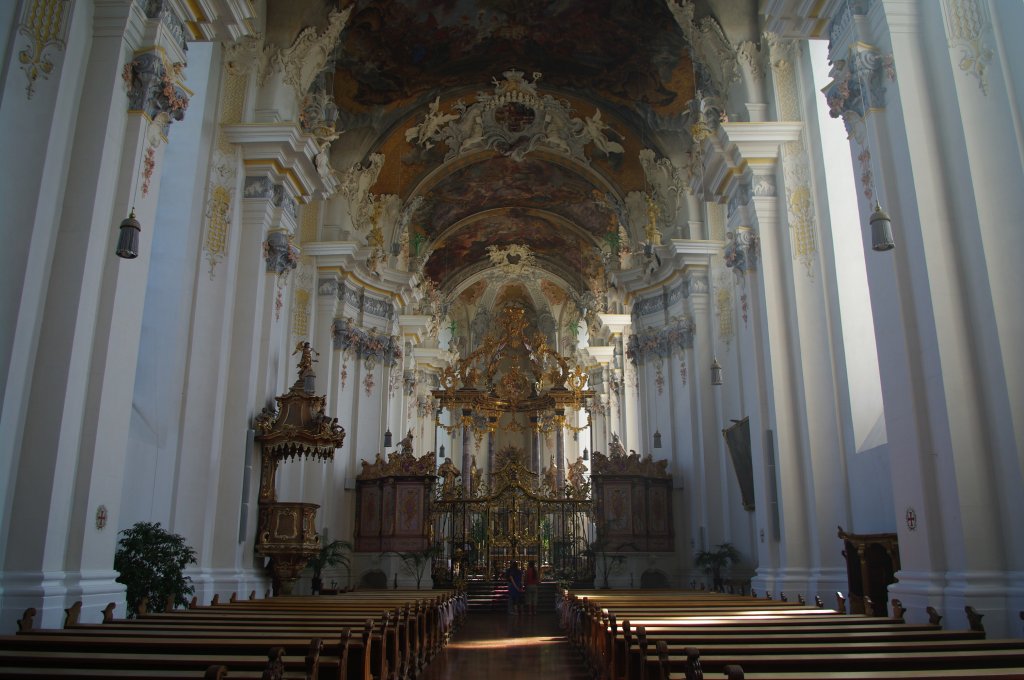 Trier, sptbarocke St. Paulin Kirche, erbaut von 1734 bis 1757 durch Kurfrst 
Franz Georg von Schnborn, Innenausstattung durch Balthasar Neumann, Deckenfresken 
von Christoph Thomas Scheffler (23.08.2009)