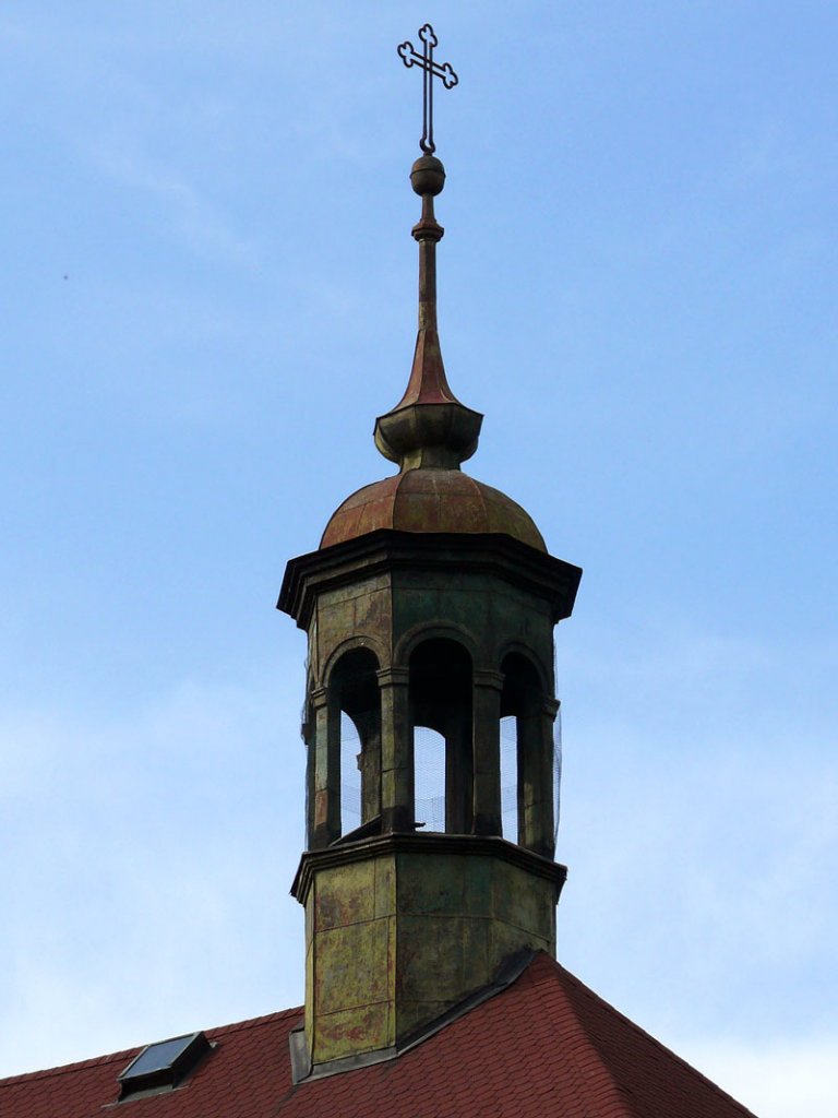 Trmchen auf dem Dach der Dekanatskirche Johannes des Tufers; Teplice (Bad Teplitz in Bhmen), 18.04.2010
