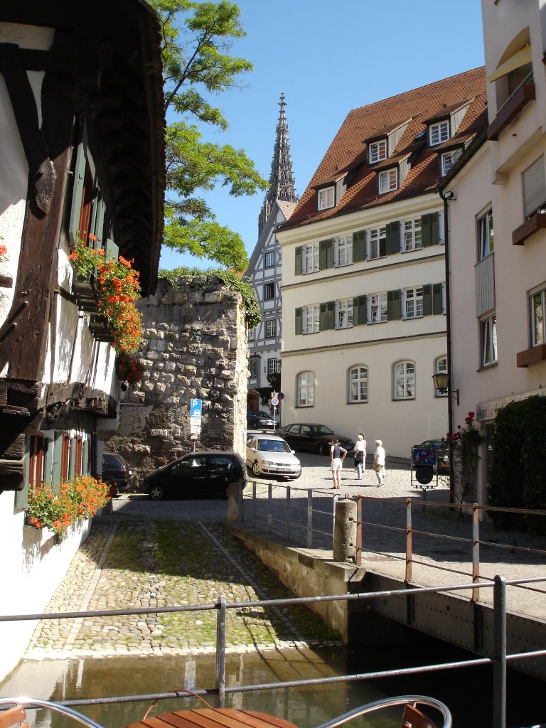 Ulm,das Fischer-und Gerberviertel,
im Hintergrund der Mnsterturm,
