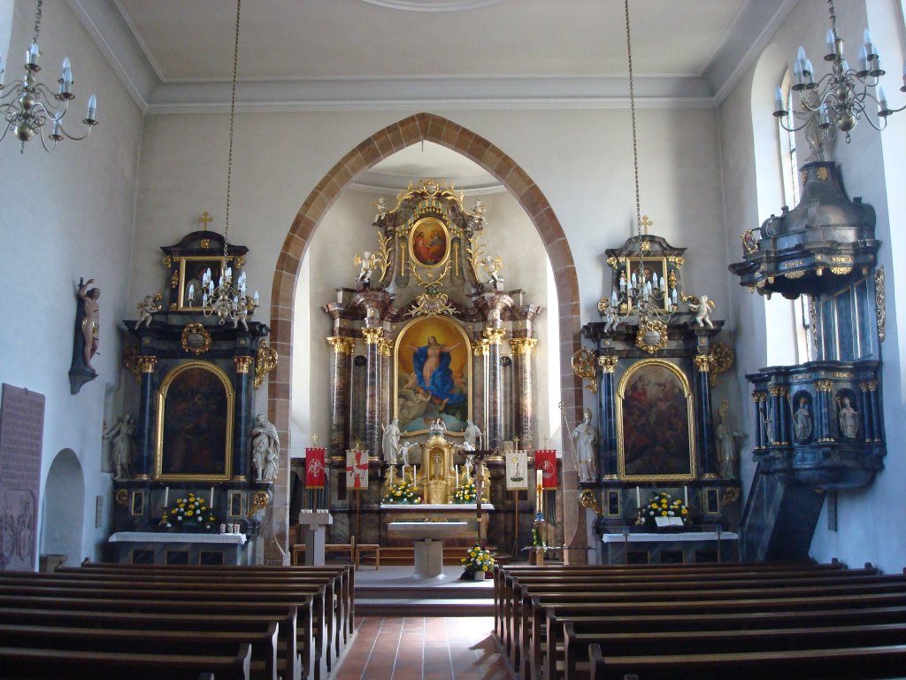 Umkirch bei Freiburg,
Pfarrkirche mit barocker Ausstattung,
April 2010