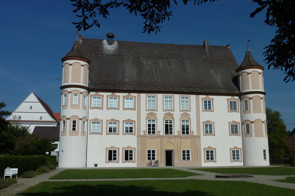 Ummendorf, das um 1560 erbaute Schloß, gesehen von der Gartenseite, Aug.2012