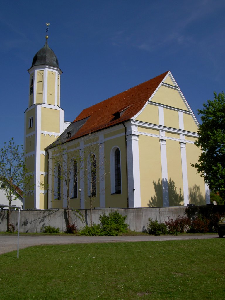 Ungerhausen, St. Johannes Kirche, erbaut 1734, Landkreis Unterallgu 
(05.05.2011)