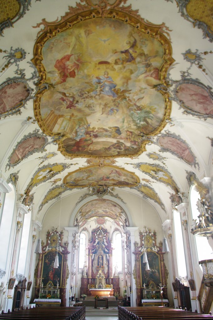 Unterkochen, Wallf. Kirche St. Maria, erbaut ab 1465, barocke Umgestaltung 1764 bis 1768 von Johann Michael Keller (28.06.2012)