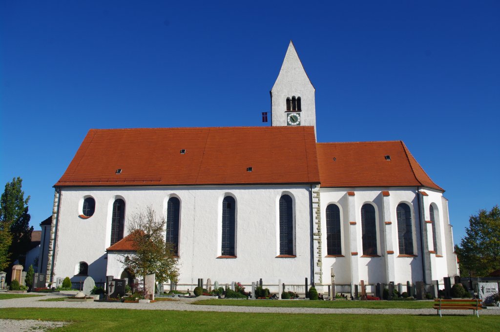 Unterthingau, St. Nikolaus Kirche, erbaut ab 1510, umgestaltet von 1687 bis 
1689, Kreis Ostallgu (16.10.2011)