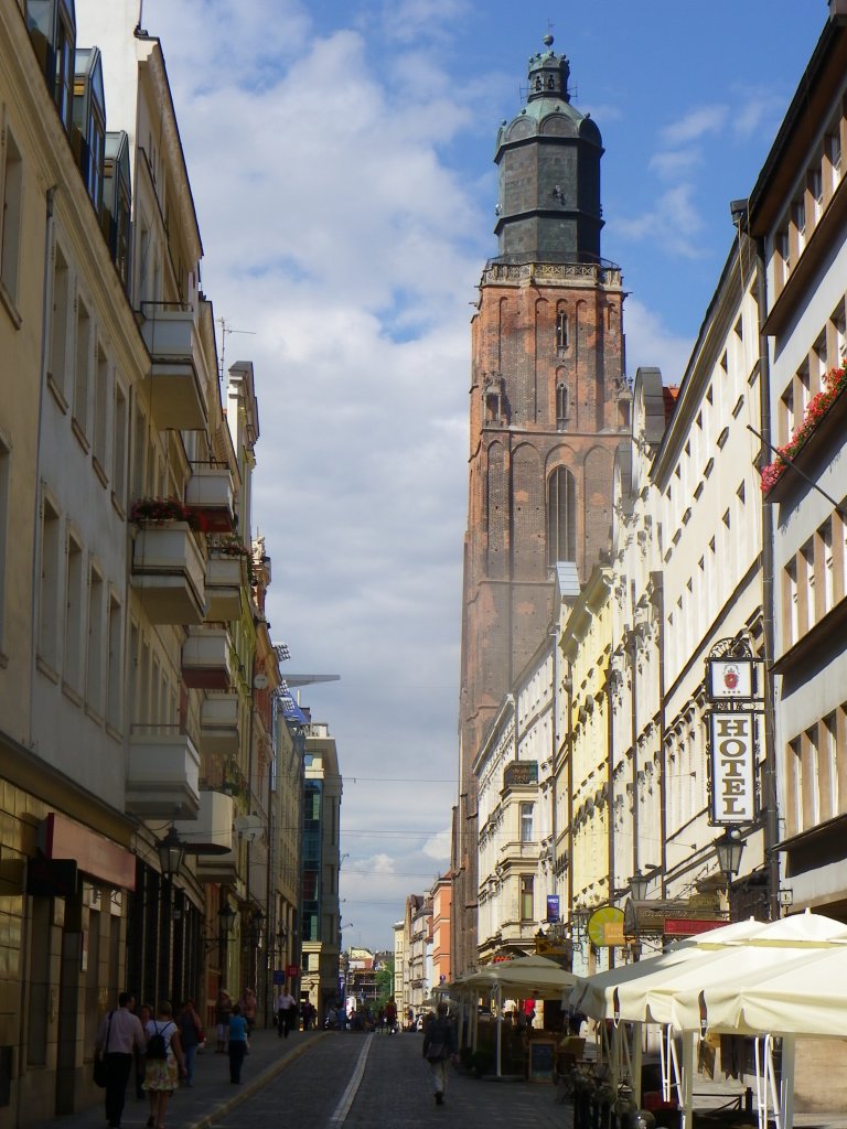 Unweit des Rings (Rynek) in Breslau (Wroclaw) im Sommer 2012