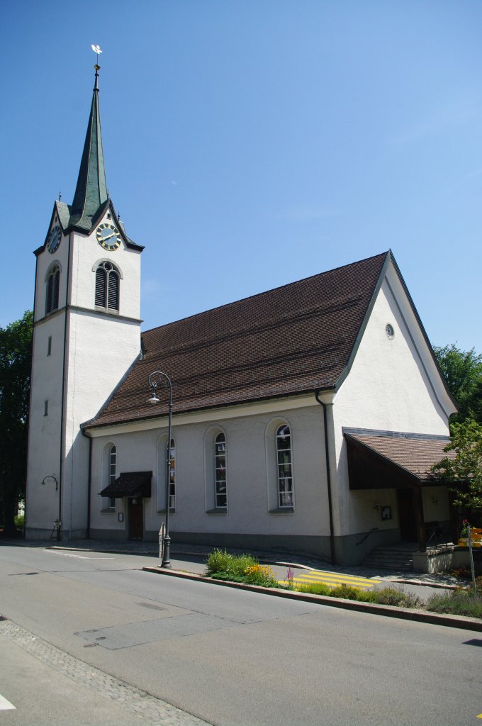 Urnsch, Reformierte Kirche, erbaut 1641, Turmerhhung von 1866 bis 1867, 
Kanton Appenzell (21.08.2011)