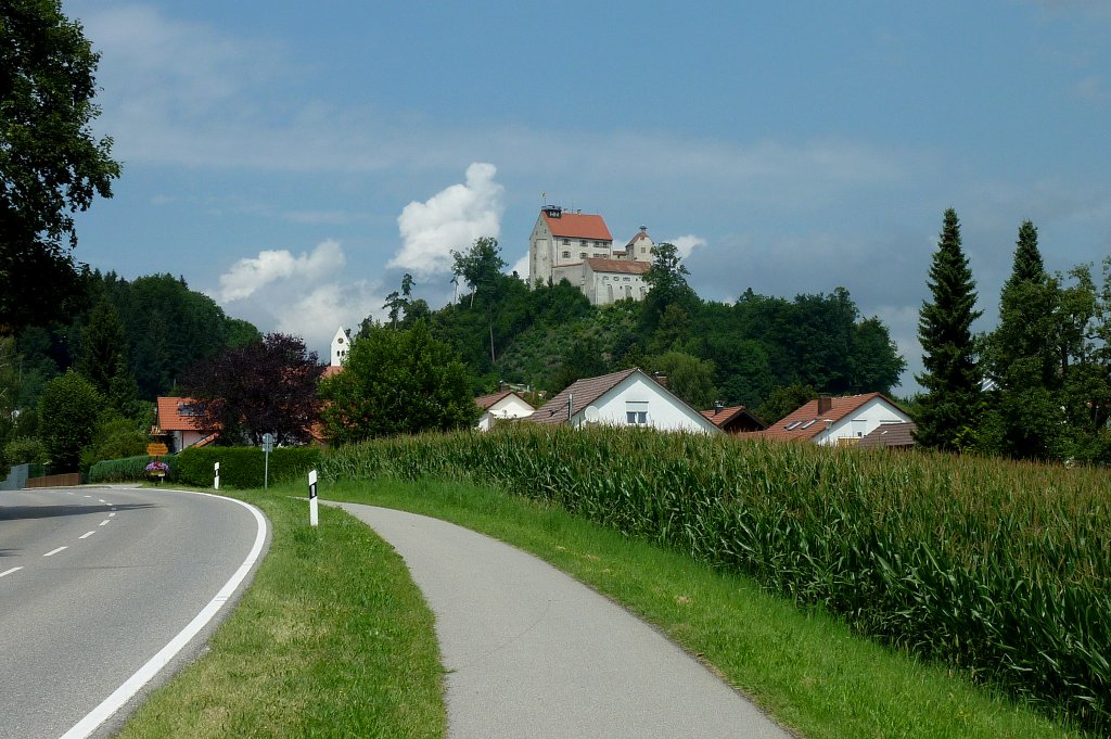 Waldburg, Blick zur Burg von Sden, Aug.2012