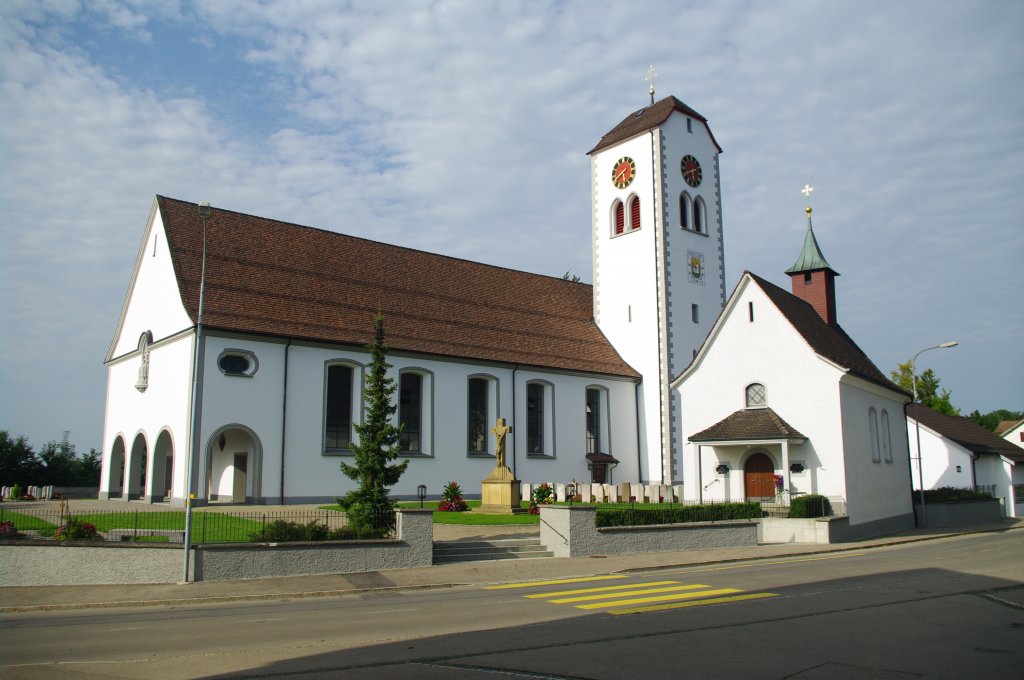 Waldkirch, St. Blasius Kirche, erbaut von 1720-1722 von Hans Caspar Glattburger, Kanton St. Gallen (21.08.2011)