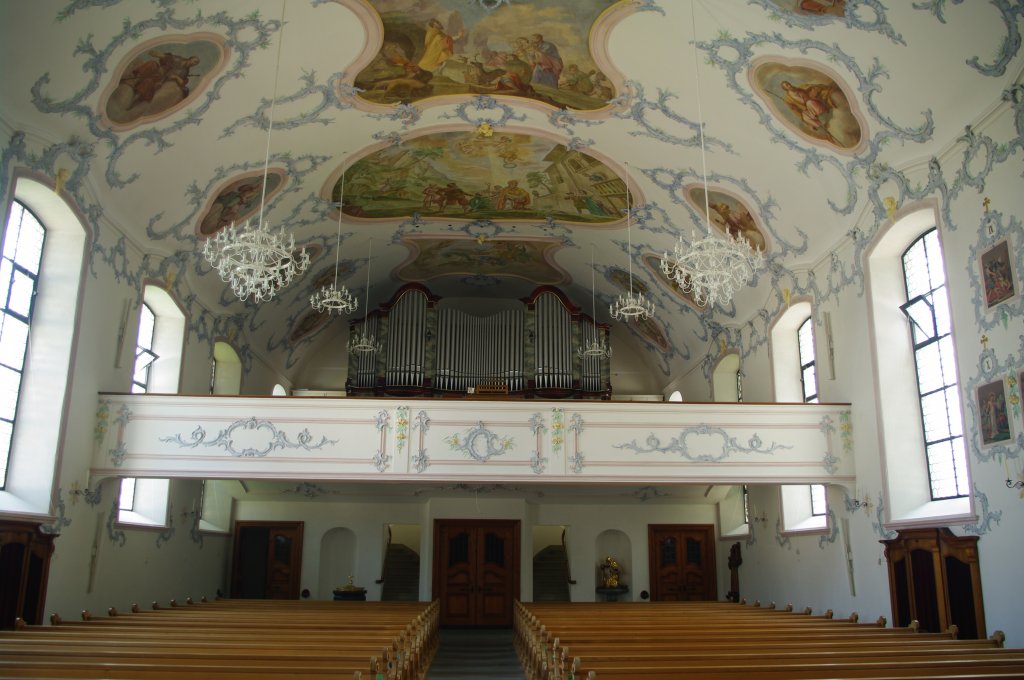 Waldkirch, St. Blasius, Orgelempore, Kanton St. Gallen (21.08.2011)