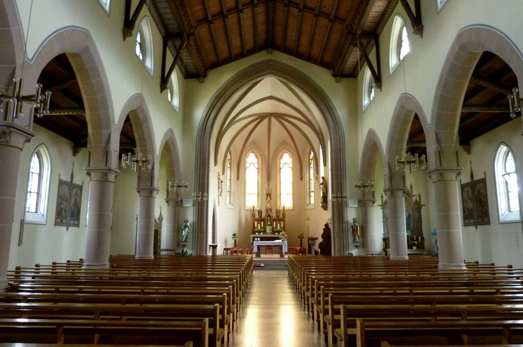Waldulm, Blick in die Kirche St.Albin, Sept.2012