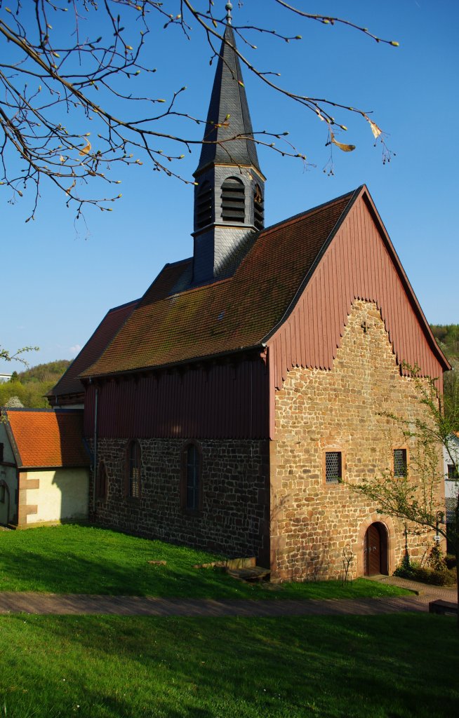 Wallfahrtskirche Fraurombach bei Schlitz, erbaut um 1330, Vogelsbergkreis (13.04.2009)