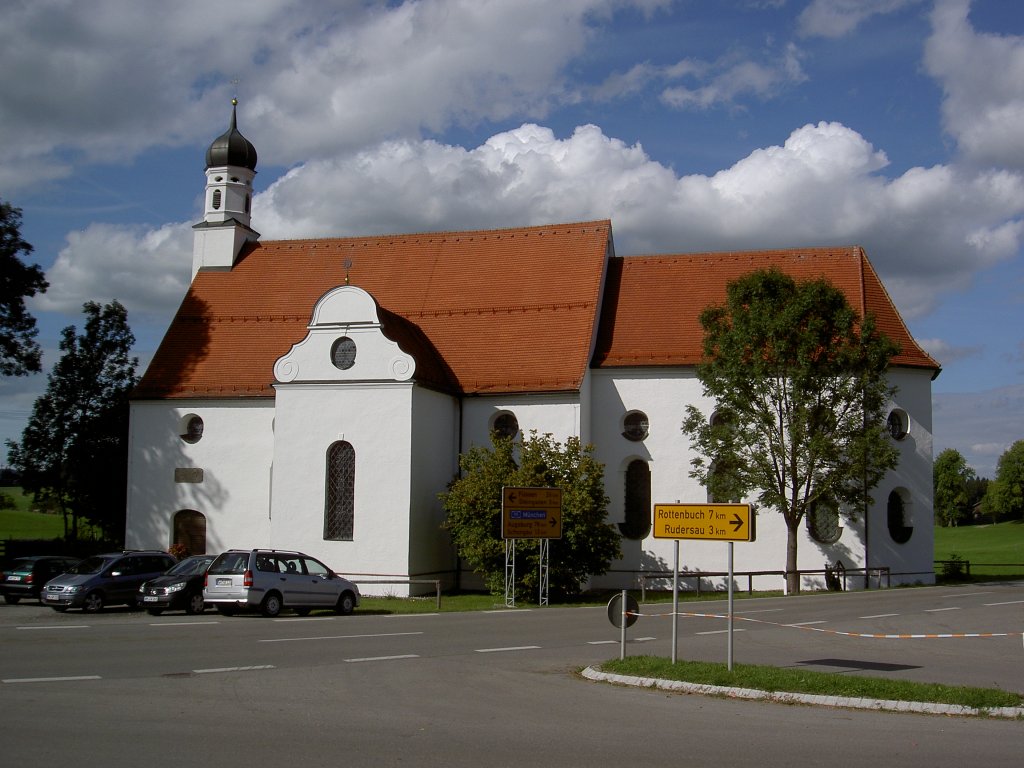 Wallfahrtskirche Mari Heimsuchung in Ilgen bei Steingaden, erbaut von 1670 bis 
1676, Baumeister Josef Schmuzer (03.10.2012)