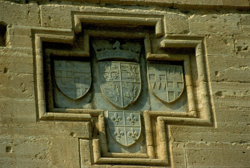 Wappen an der Burg Kolossi bei Limassol im November 1996