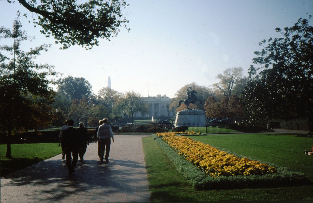 Washington D.C., Jackson-Statue, Weies Haus (aufgenommen am 4.11.1990)