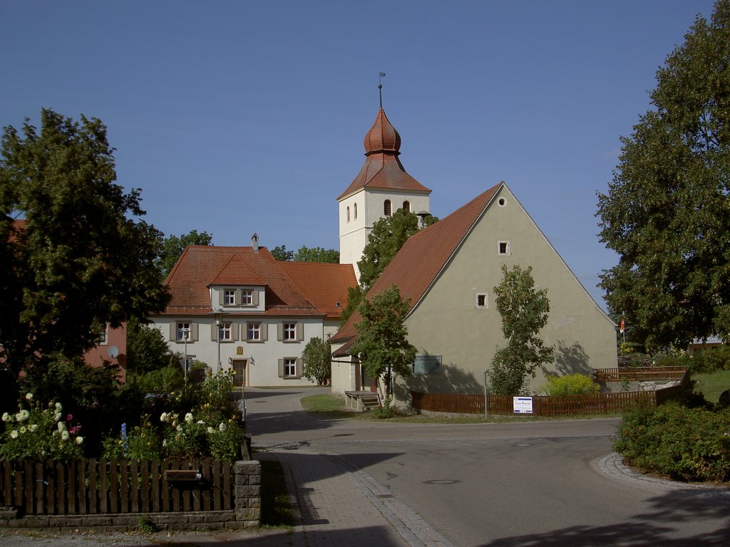 Weidelbach, Ev. St. Ulrich Kirche, gotische Chorturmkirche, erbaut im 14. Jahrhundert, Kreis Ansbach (05.09.2012)