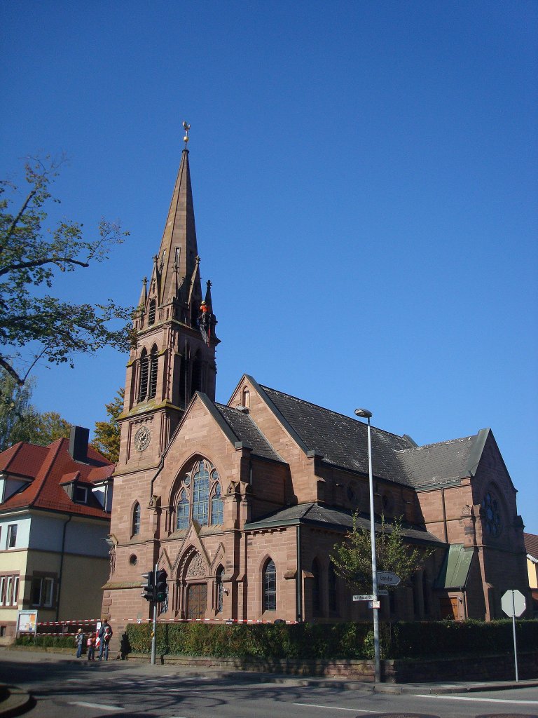 Weil der Stadt, die evangelische Kirche im neugotischen Stil, Okt.2010