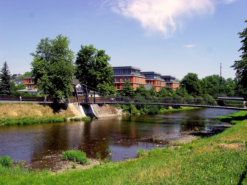 WEISSE ELSTER MIT FUSSGNGERBRCKE IN PLAUEN