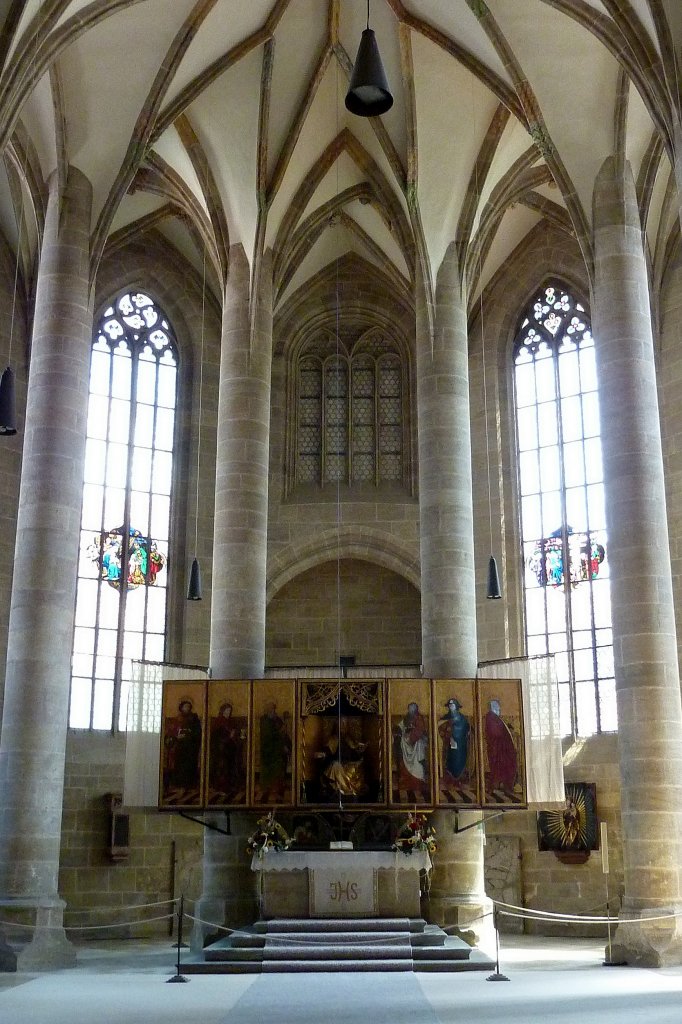 Weienburg, der Flgelaltar in der St.Andreaskirche stammt aus der Zeit um 1500, Mai 2012