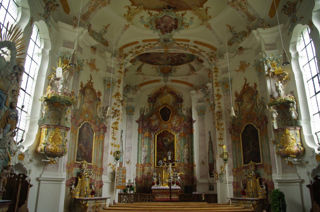 Welden, Wallfahrtskirche St. Thekla, Rokoko Ausstattung durch Hans Adam Dossenberger, Kreis Augsburg (05.07.2011)