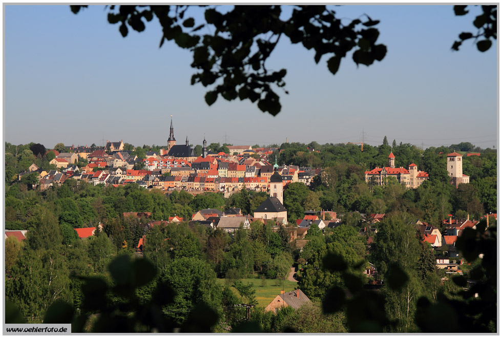 Wenn man an der Autobahnabfahrt Hohenstein-Ernstthal die A4 verlsst und hinunter ins Muldental fhrt, bietet sich einem dieser Blick auf die Stadt Waldenburg. Ich finde, einer der schnsten Stadtblicke, die wir in Sachsen haben! Das Bild entstand am Vormittag des 09.05.11.