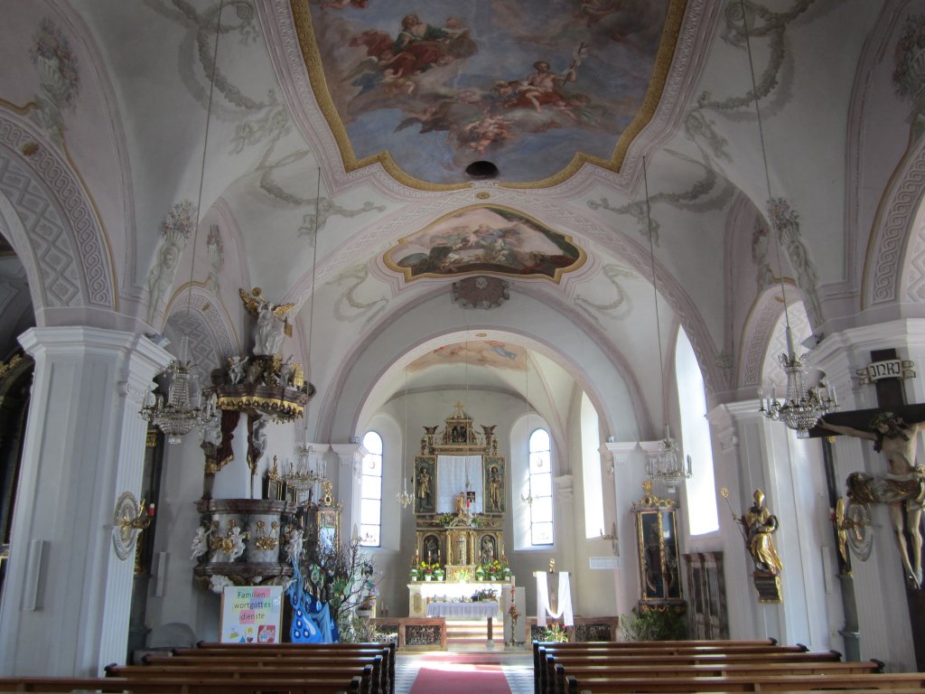 Wenns im Pitztal, St. Johannes Kirche, Deckenbilder von Franz Altmutter von 1792 
(01.04.2013)