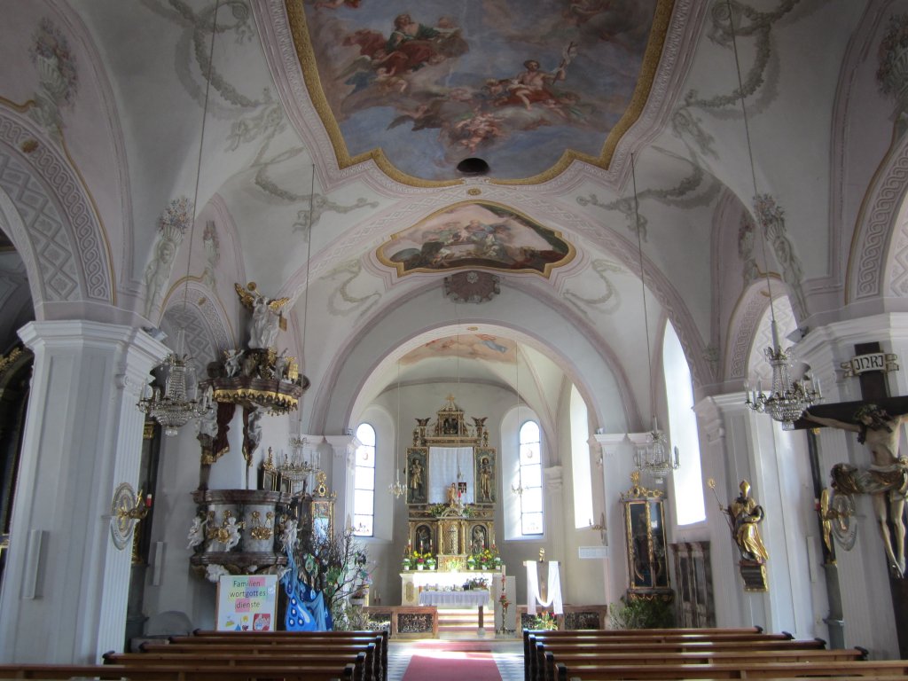 Wenns im Pitztal, St. Johannes Kirche, Deckenbilder von Franz Altmutter von 1792 
(01.04.2013)