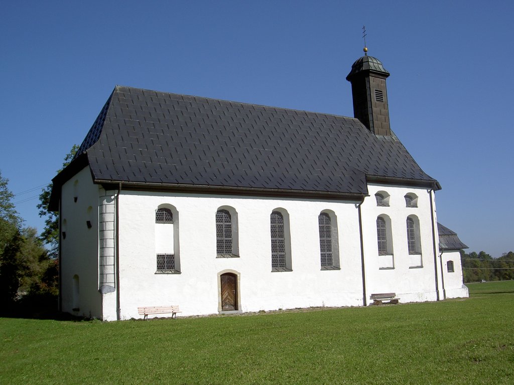 Wertach, Sebastianskapelle, genannt kleine Wies, erbaut 1511, umgebaut 1762 durch 
Baumeister Bernard Metz aus Jungholz, Fresken von Franz Anton Wei (04.10.2011)