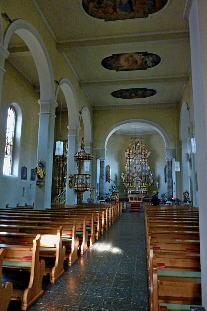 Winden im Elztal, der Innenraum der St.Stephan-Kirche, Okt.2011