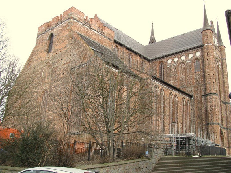 Wismar; St.-Georgen-Kirche von der Baustrae aus gesehen, 07.03.2010