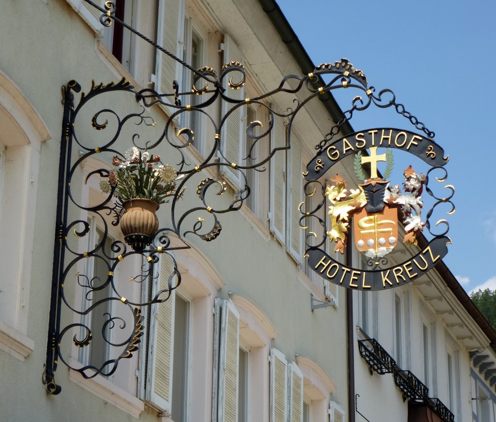 Wolfach im Schwarzwald, Gasthaus und Hotel  Kreuz , seit 1767, Juli 2013