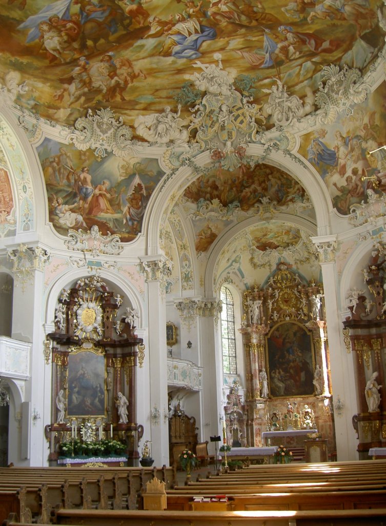 Wolfegg, St. Katharina Kirche, Altarbilder von Caspar de Crayer 1660, Stuck von 
Johannes Schtz, Fresken von Franz Anton Erler (04.05.2008)