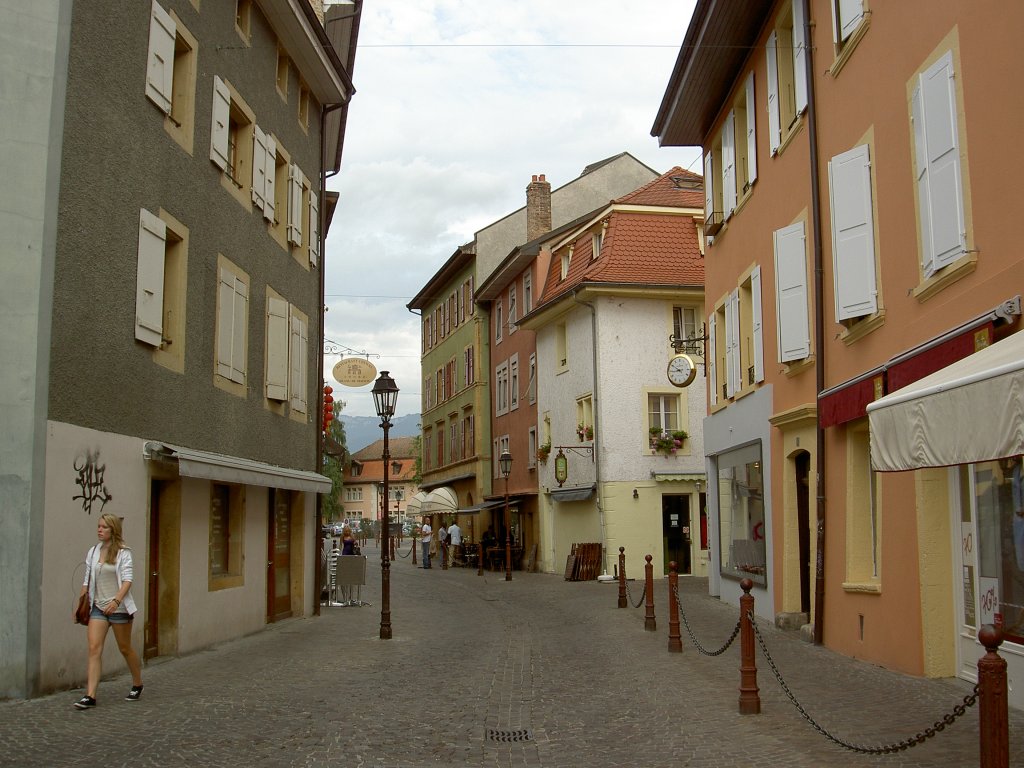 Yverdon, Rue de Milieu in der Altstadt (28.07.2012)