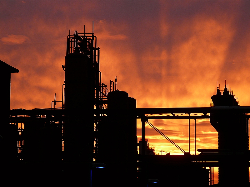 Zeche Zollverein in Essen im Sonnenuntergang. 16. Nov. 2010