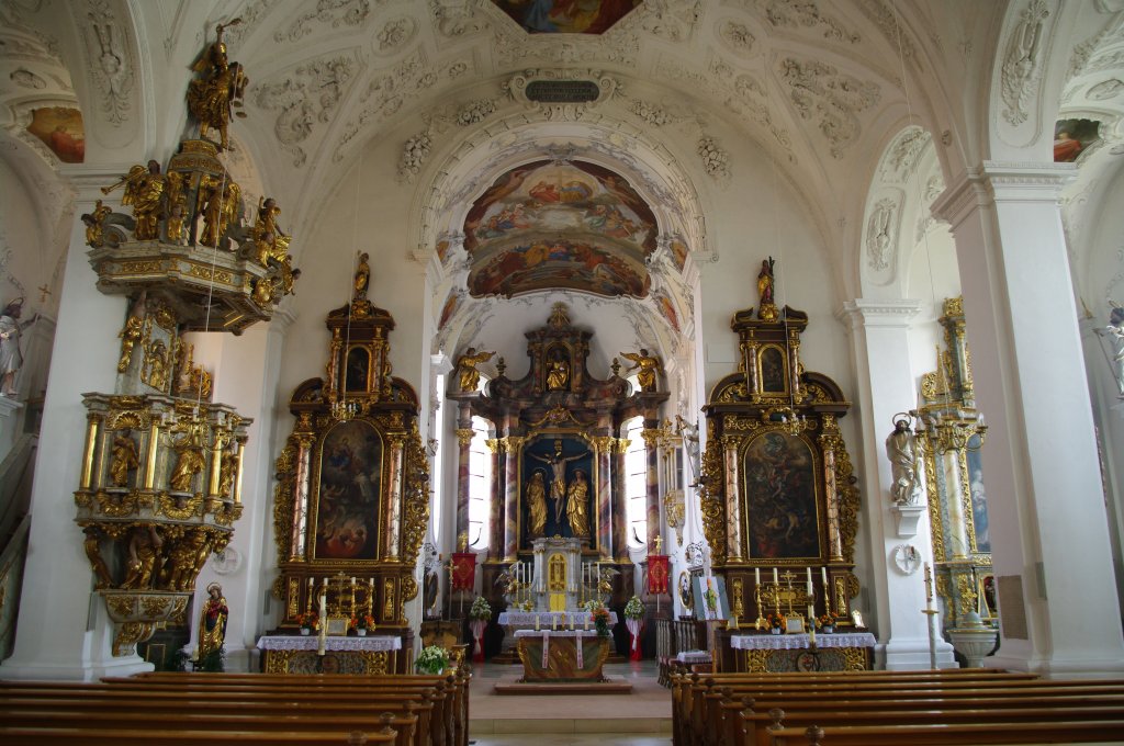 Ziemetshausen, Altre und Kanzel der St. Peter und Paul Kirche (02.07.2011)