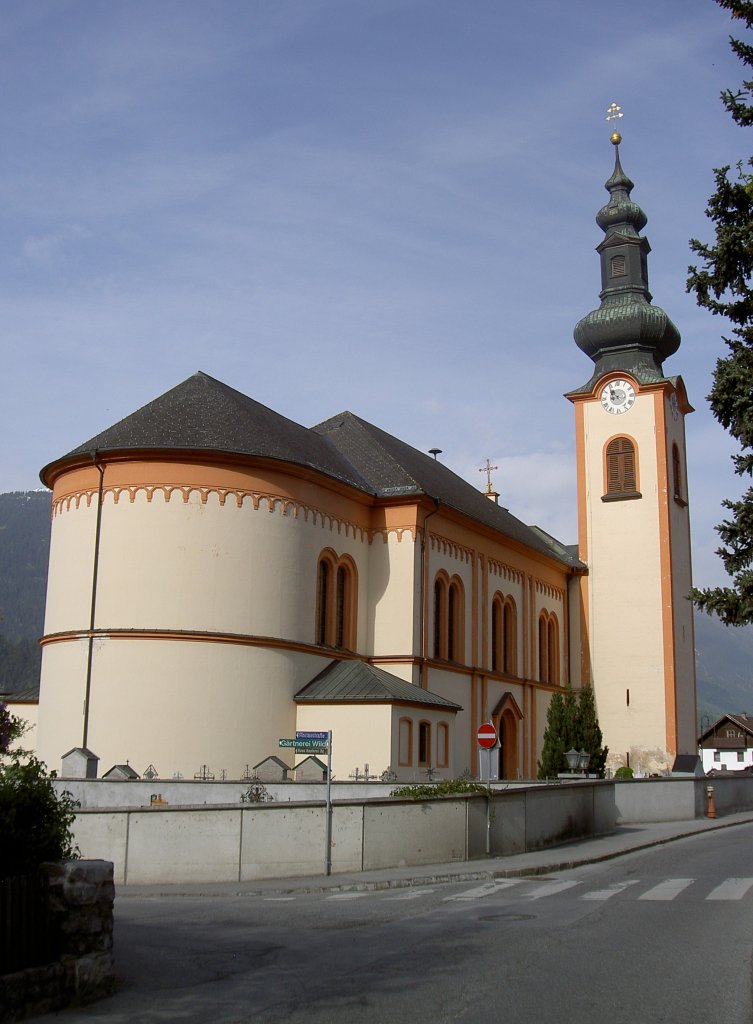 Zirl, Hl. Kreuz Kirche, erbaut durch Peter Alois Baur, neoromanisch (01.05.2013)