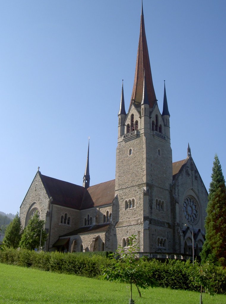 Zug, Pfarrkirche St. Michael, erbaut 1898 von den Architekten Curjel und Moser 
(09.08.2010)
