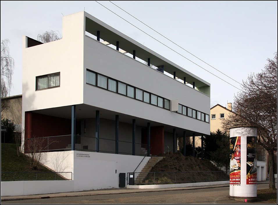 Zweifamilenhaus von Le Corbusier in der Stuttgarter Weienhofsiedlung von 1927. 25.02.2010 (Matthias)