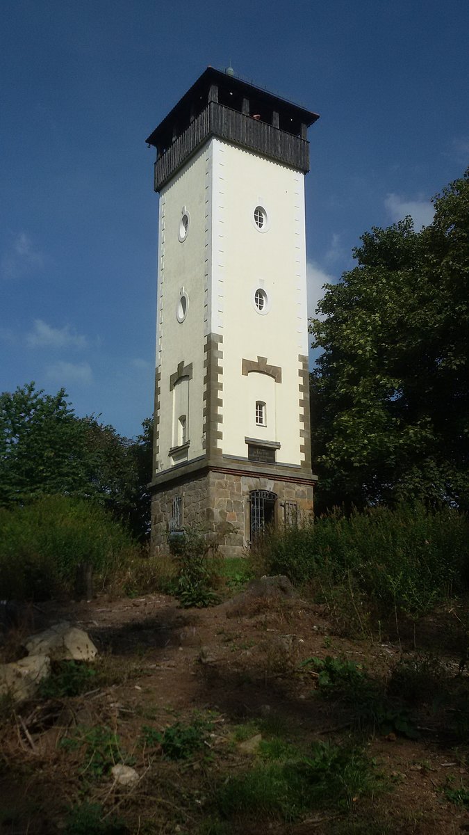 21 Meter hoher Aussichtsturm auf dem Bieleboh (ex Huhberg, ex Hoher Wald), 500 m, bei Oppach-Beiersdorf / Oberlausitz; 25.09.2016
