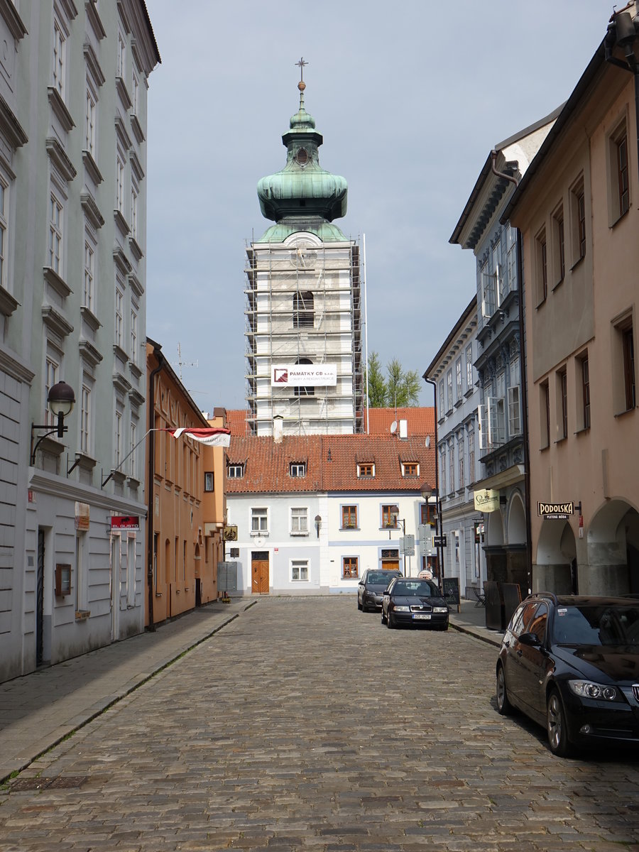 Česk Budějovice, Dominikanerklosterkirche Maria Opferung, erbaut im 14. Jahrhundert (26.05.2019)