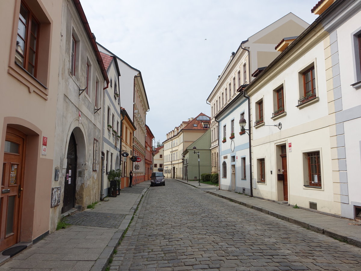 Česk Budějovice, historische Gebude in der Ceska Strae (26.05.2019)