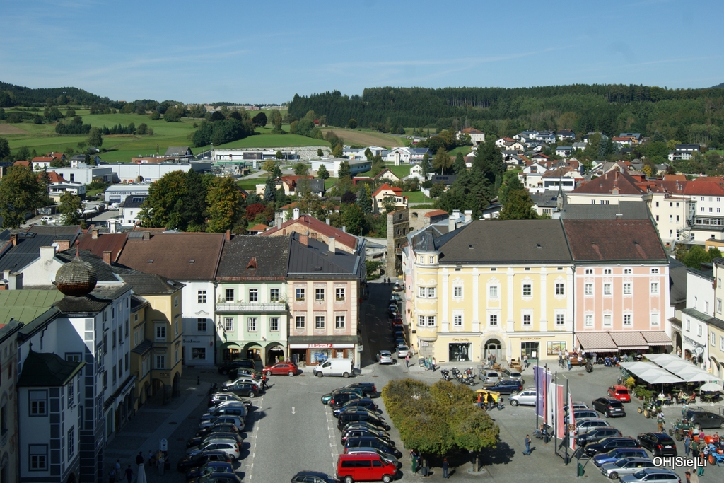 28.September 2014. Blick aus der Trmerstube des Freistdter Kirchturms mit einem herrlichen Blick auf die Altstadt und die Umgebung. 