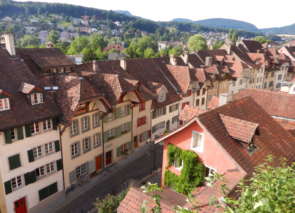 Aarau, Halden. Die Altstadthuser  In den Halden  sind Kulturobjekte und stehen als Ensemble unter kantonalem Denkmalschutz - 02.08.2013