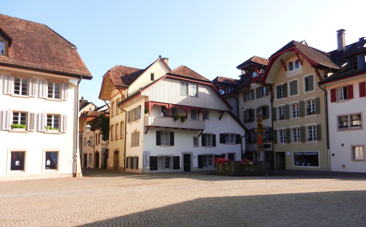 Aarau, Kirchplatz mit Gerechtigkeitsbrunnen - 02.08.2013