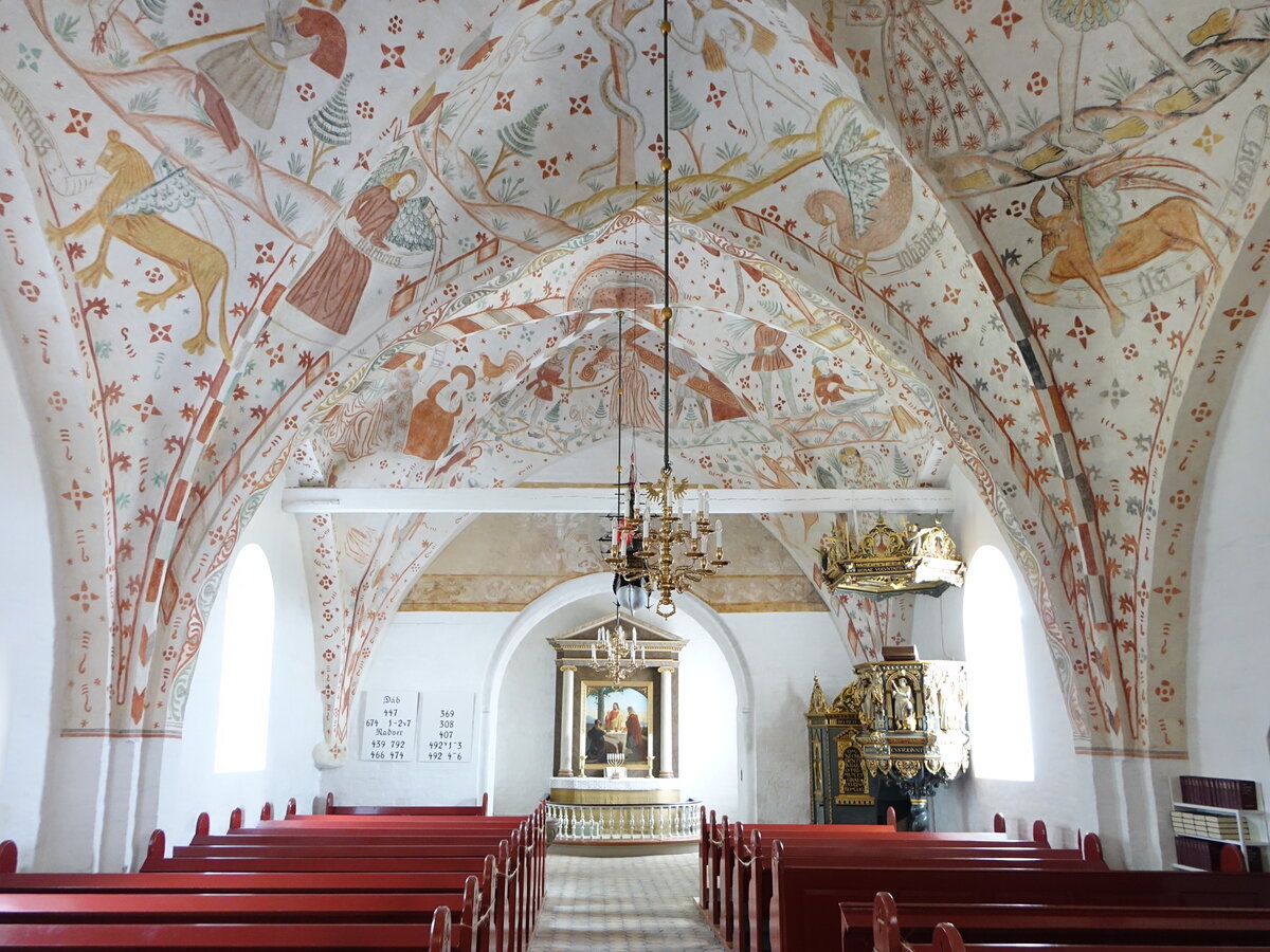 Aastrup, gotische Fresken in der evangelischen Dorfkirche (18.07.2021)