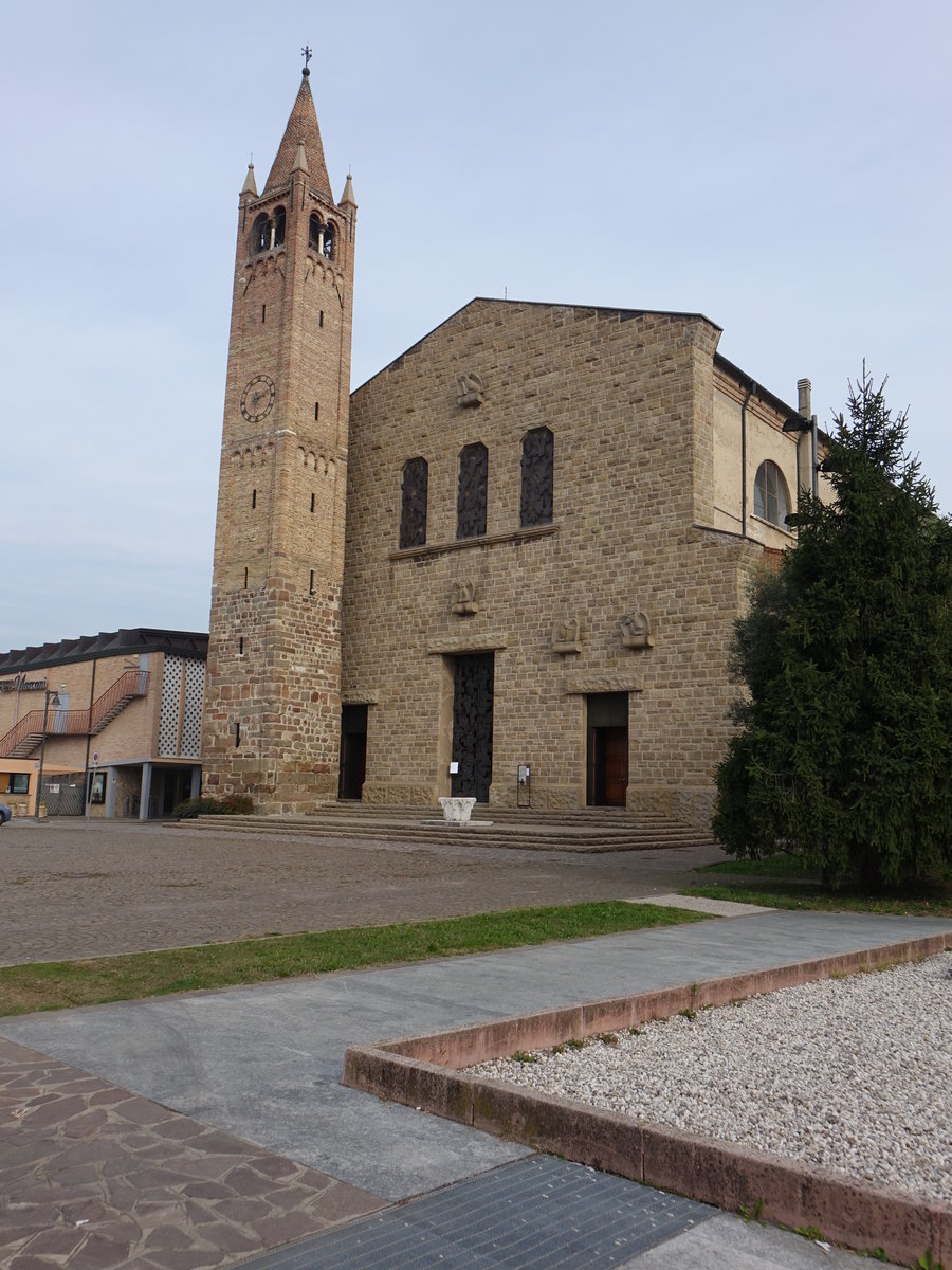 Abano Terme, Dom San Lorenzo, Piazza St. Lorenzo, Kampanile 14. Jahrhundert (29.10.2017)