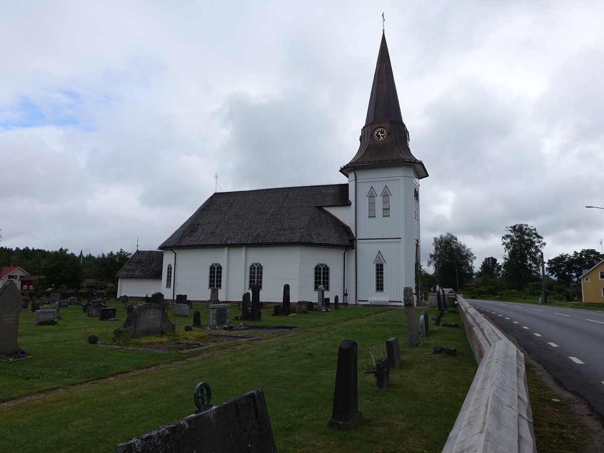 ppelbo, Ev. Kirche, erbaut 1771, Kirchturm von 1887 (17.06.2016)