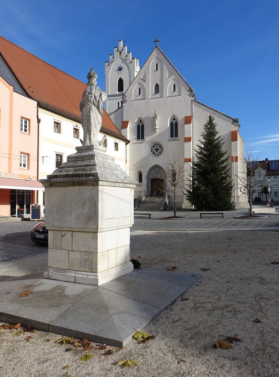 Aidenbach, St. Agatha Kirche, neugotischer Hallenbau von Johann von Schott, erbaut 1900 (20.11.2016)