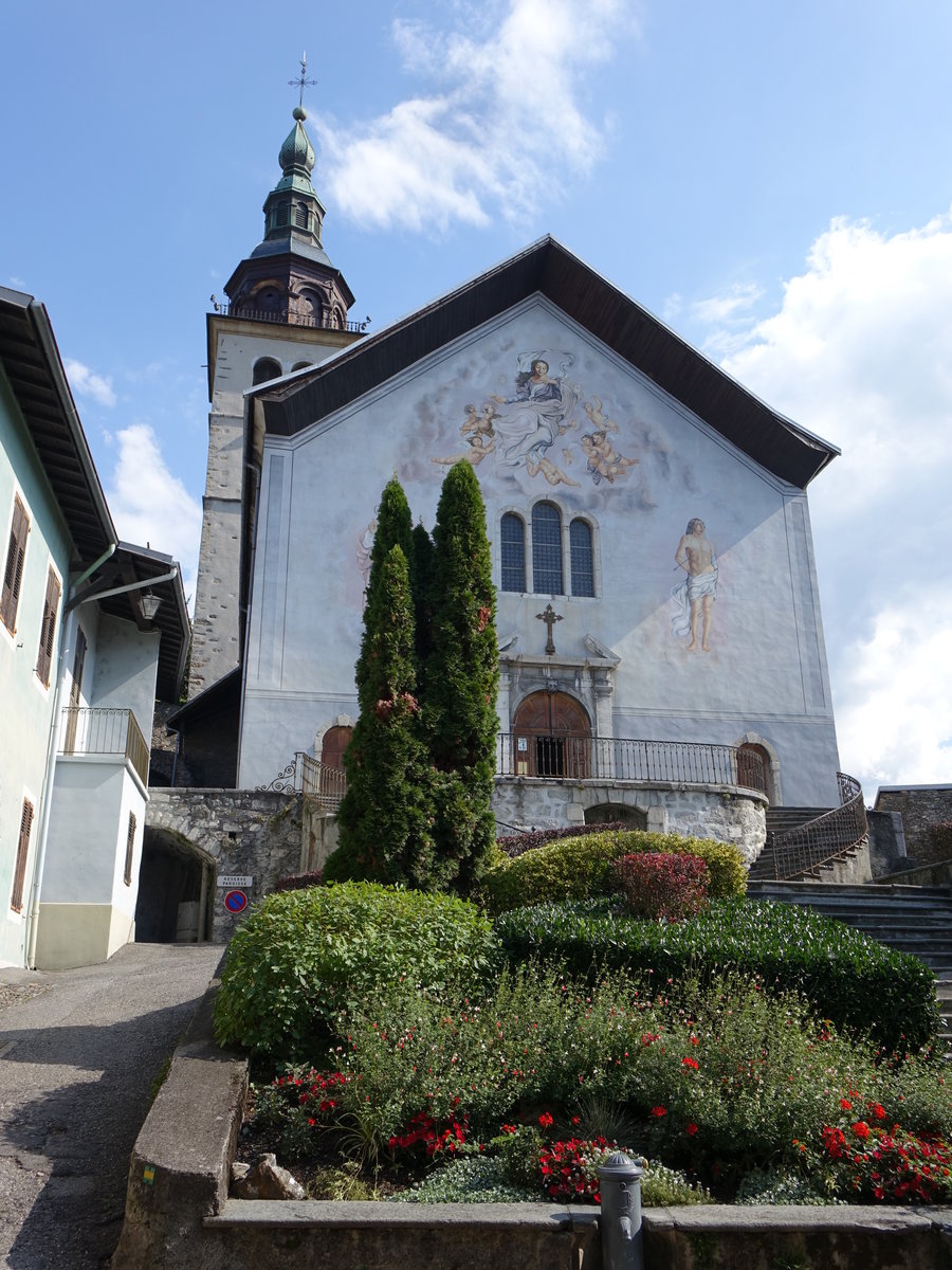 Albertville, St. Grat Kirche, erbaut von 1701 bis 1716, Kirchturm von 1804 (24.09.2016)