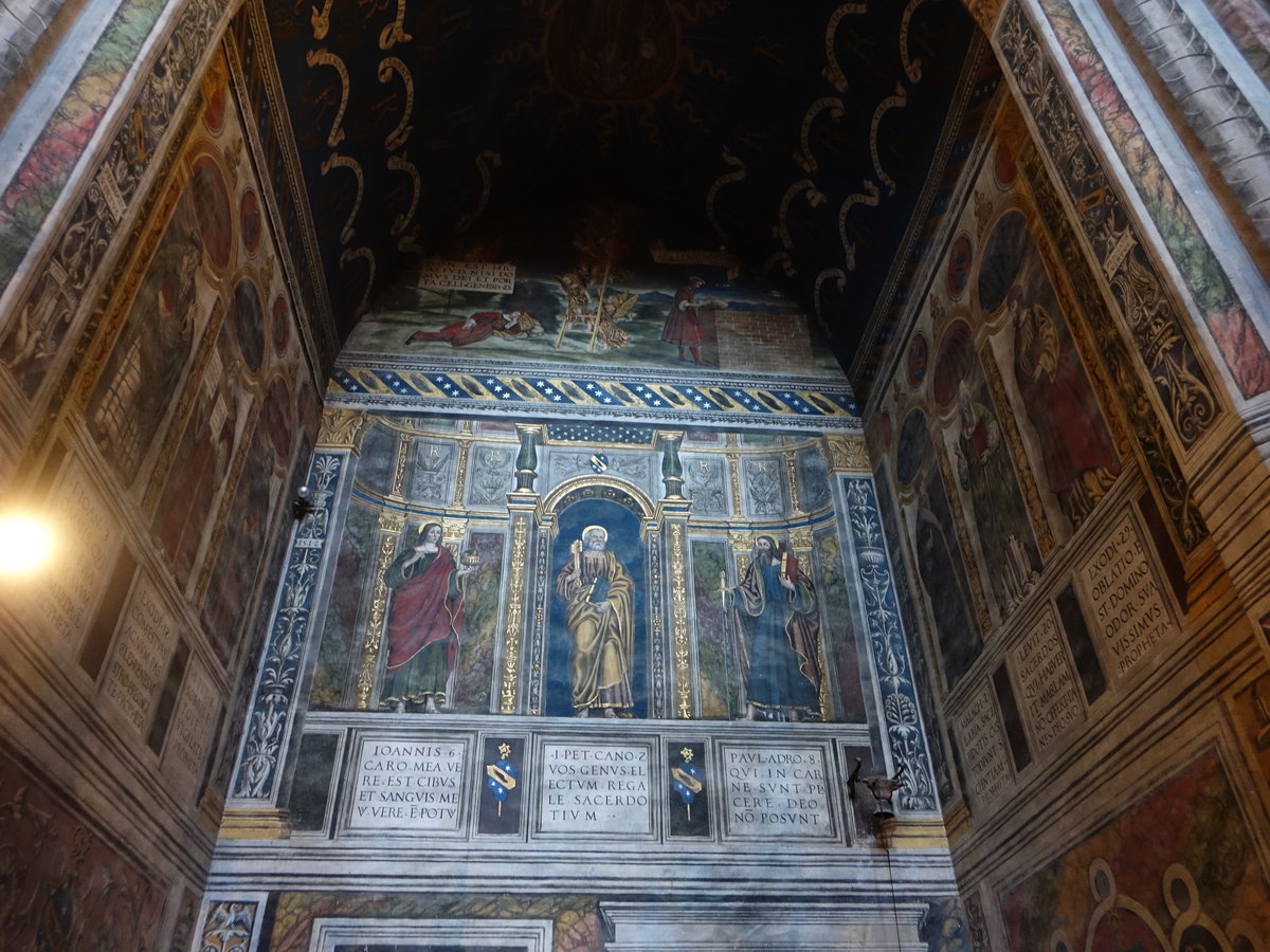 Albi, Fresken mit Apostelfiguren im Chor der Kathedrale St. Ceclie (30.07.2018)